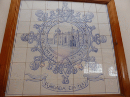 Painted tiles at the Pastéis de Belém restaurant at the Rua Belém street