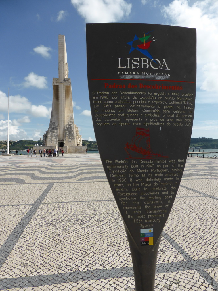 The Padrão dos Descobrimentos monument, with explanation