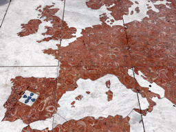 Part of the world map on the square in front of the Padrão dos Descobrimentos monument