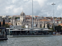 The Rio Tejo river and the Jerónimos Monastery, viewed from the square in front of the Padrão dos Descobrimentos monument