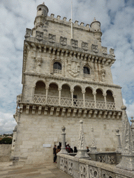 Upper floors of the Torre de Belém tower, viewed from the platform on the first floor