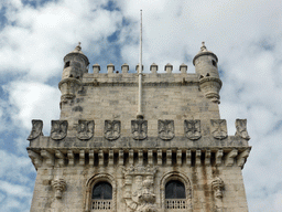 Two highest floors of the Torre de Belém tower, viewed from the platform on the first floor