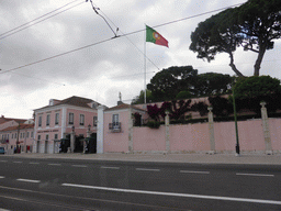 Entrance to the Museu da Presidência da República museum at the Praça Afonso de Albuquerque square, viewed from the bus