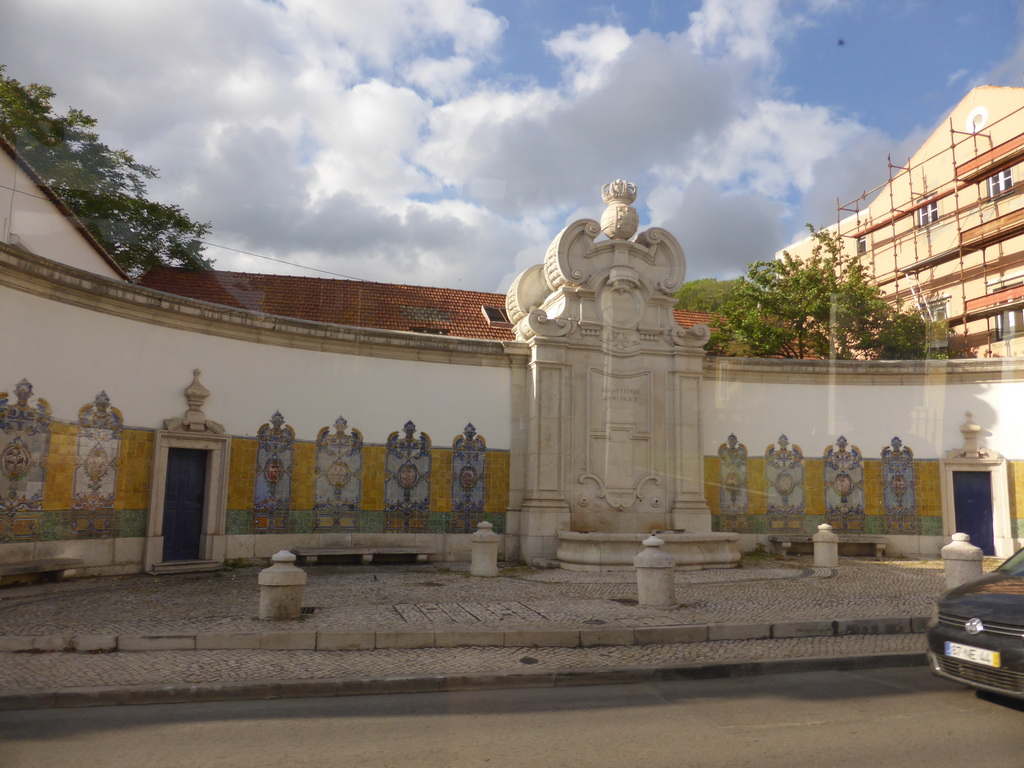 Águas Livres Fountain at the Rua Da Junqueira street, viewed from the bus