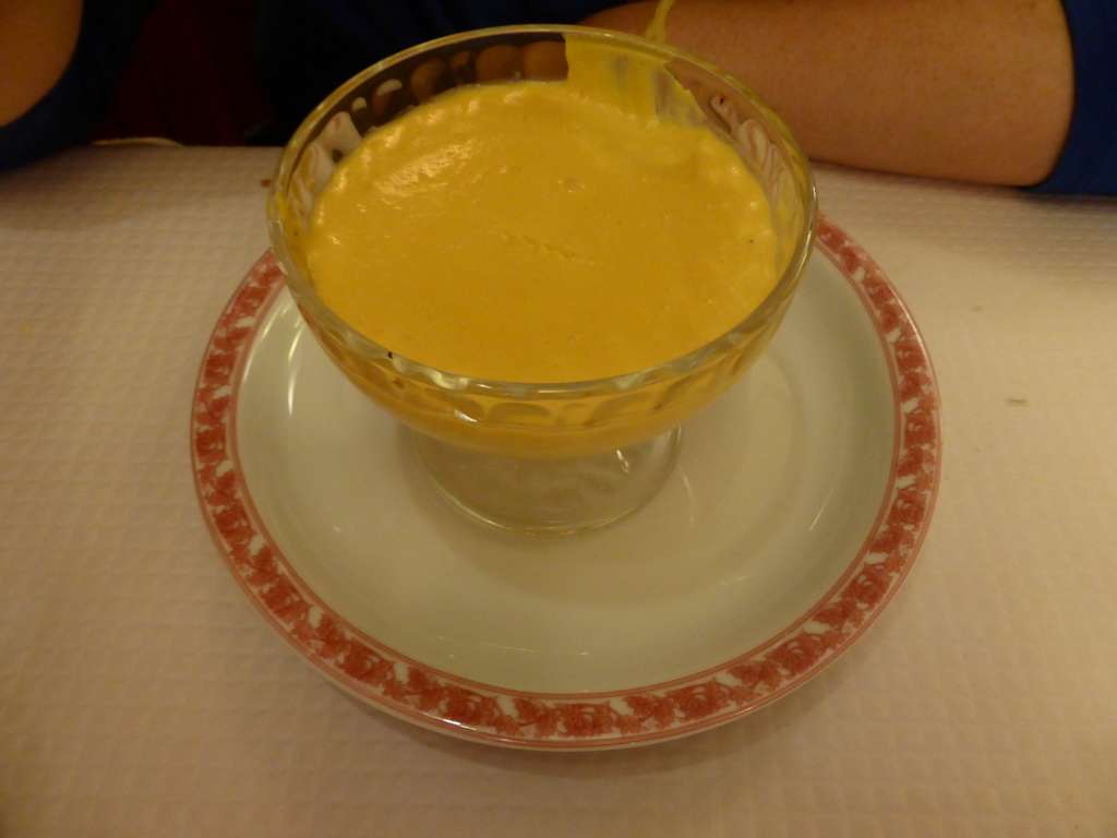 Dessert at the Restaurante O Carteiro at the Rua Santa Marta street