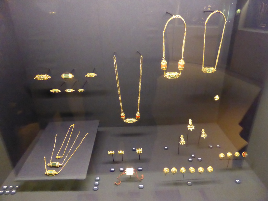 Jewelry from Goa at the `Splendours of the Orient - Gold Jewels from Old Goa` exhibition at the first floor of the Museu Nacional de Arte Antiga museum