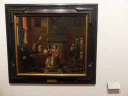 Painting `Conversation` by Pieter de Hooch, at the first floor of the Museu Nacional de Arte Antiga museum