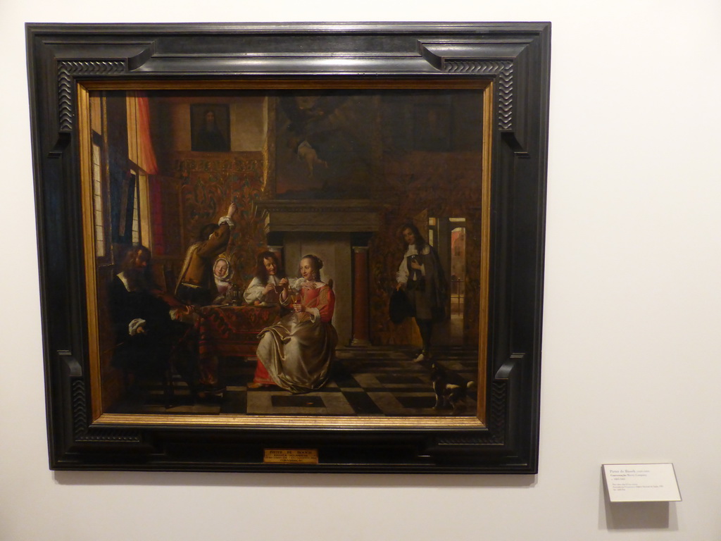 Painting `Conversation` by Pieter de Hooch, at the first floor of the Museu Nacional de Arte Antiga museum