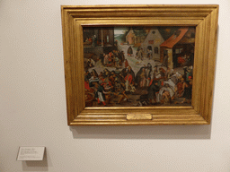 Painting `De zeven werken van barmhartigheid` by Pieter Brueghel the Younger, at the first floor of the Museu Nacional de Arte Antiga museum