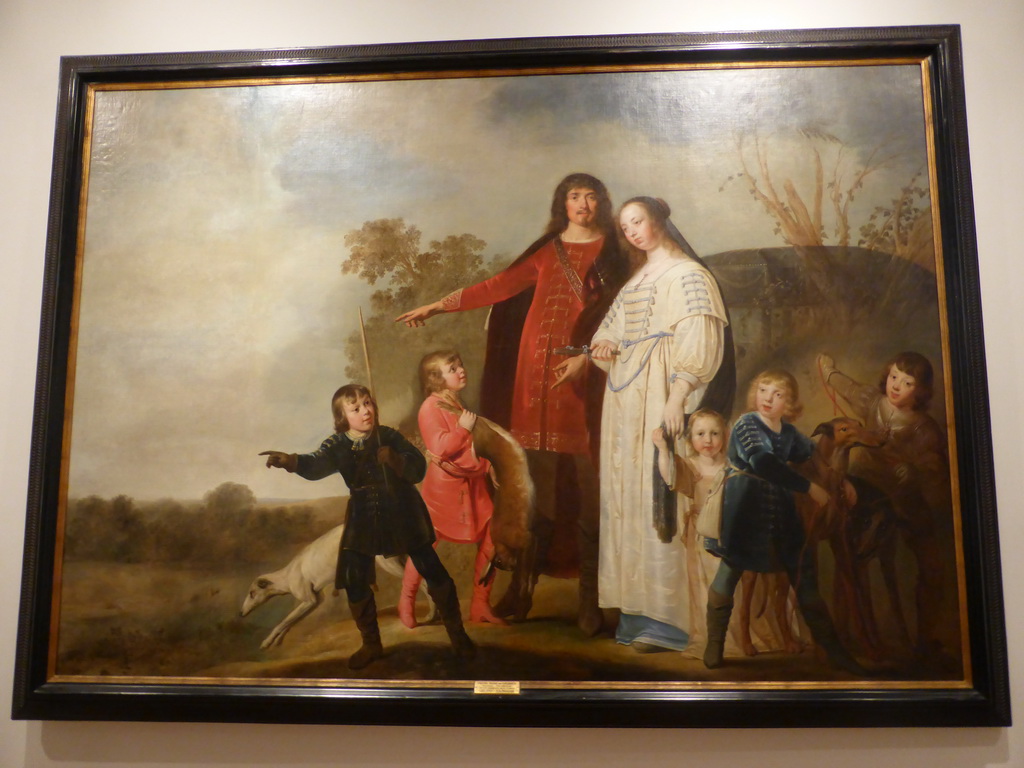 Painting `Family Group` by Pieter de Grebber, at the first floor of the Museu Nacional de Arte Antiga museum