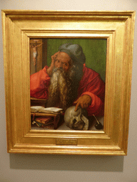 Painting `Saint Jerome` by Albrecht Dürer, at the first floor of the Museu Nacional de Arte Antiga museum