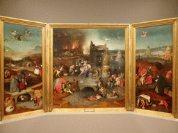 Triptych `The Temptations of St. Anthony` by Hieronymus Bosch, at the first floor of the Museu Nacional de Arte Antiga museum