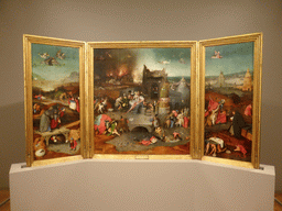 Triptych `The Temptations of St. Anthony` by Hieronymus Bosch, at the first floor of the Museu Nacional de Arte Antiga museum