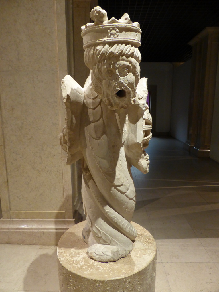 Sculpture `Two Headed Fountain` at the third floor of the Museu Nacional de Arte Antiga museum