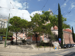 Front of the Igreja de Santos-o-Velho church at the Rua São João da Mata street