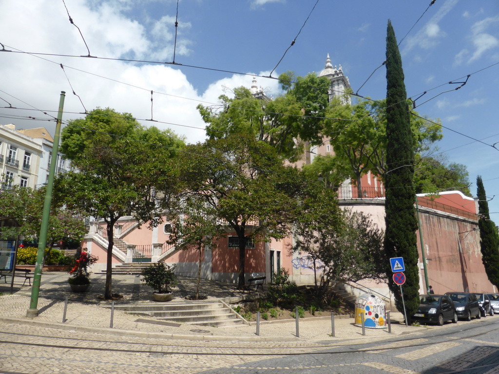 Front of the Igreja de Santos-o-Velho church at the Rua São João da Mata street