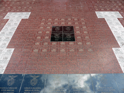 Tiles with names of S.L. Benfica soccer players at the Estádio da Luz soccer stadium