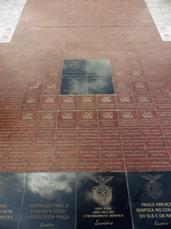 Tiles with names of S.L. Benfica soccer players at the Estádio da Luz soccer stadium