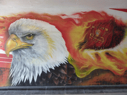 Painting of the eagle mascot S.L. Benfica soccer team in a tunnel under the Avenida General Norton de Matos avenue