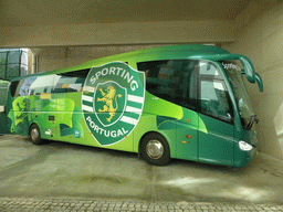 The bus of Sporting Clube de Portugal at the Estádio José Alvalade soccer stadium