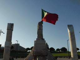 Portuguese flag at the fountain at the northwest side of the Parque Eduardo VII park