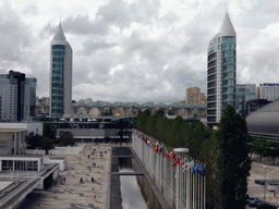 The Rossio Olivais street and the front of the Vasco da Gama shopping mall at the Parque das Nações park, viewed from the funicular