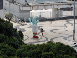 Mascot `Gil` of Expo `98 at the Parque das Nações park, viewed from the funicular