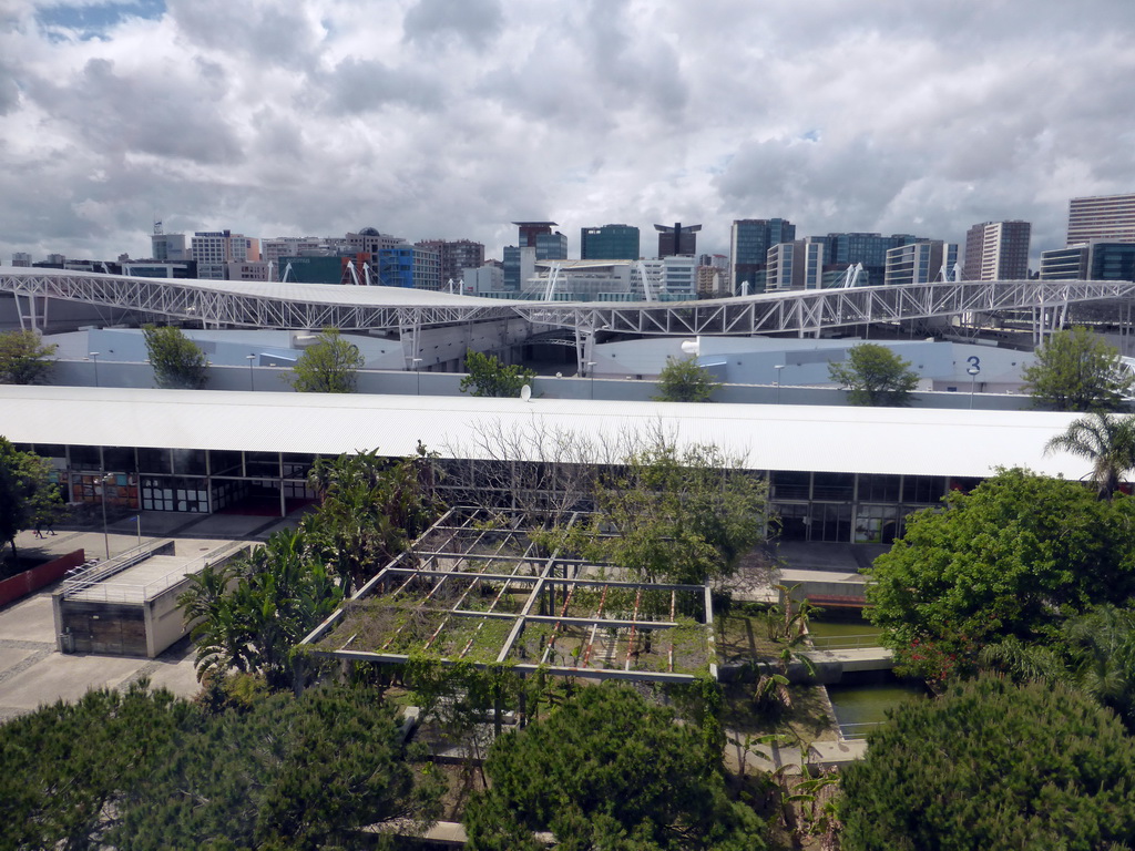 The Feira Internacional Lisboa fair and the Jardins Garcia de Orta gardens at the Parque das Nações park, viewed from the funicular