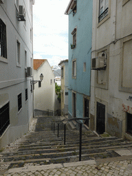 The Beco do Surra staircase, viewed from the Rua dos Remédios street