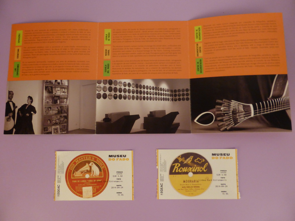 Tickets and flyer of the Museu do Prado museum