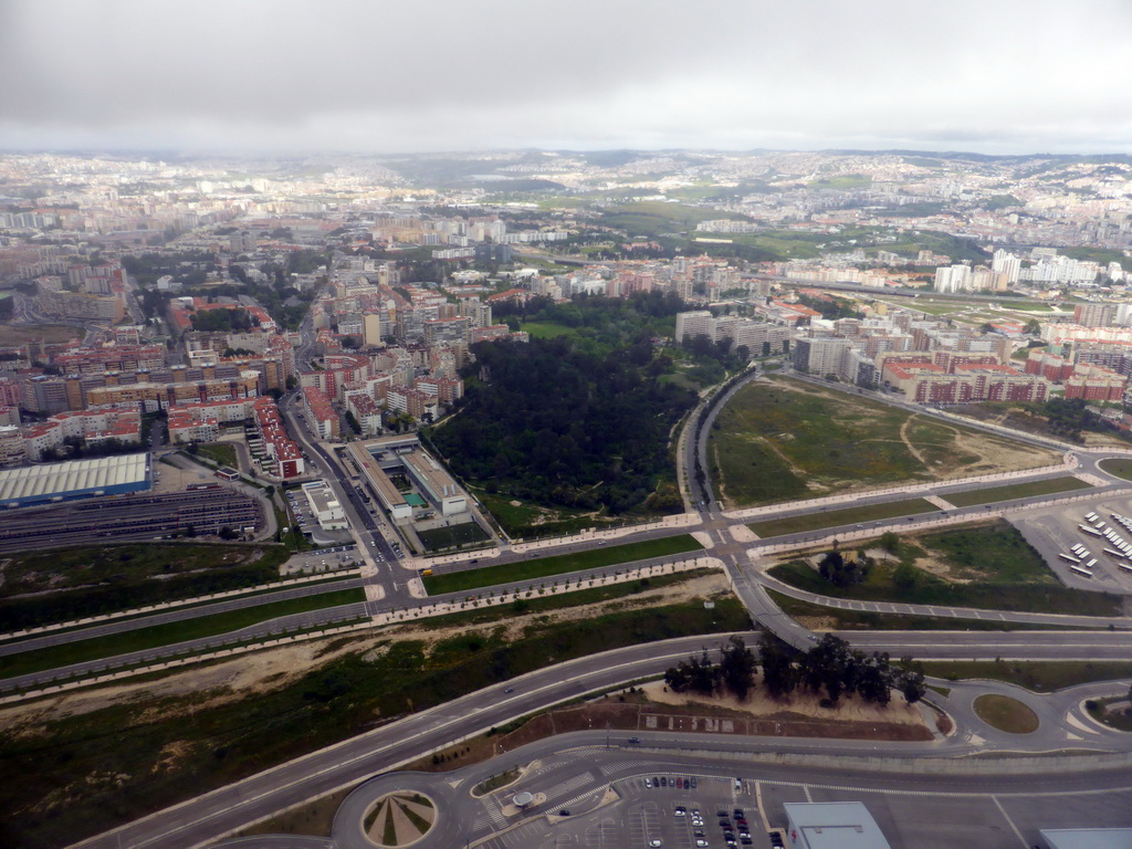 Area west of the Lisbon Portela Airport, viewed from the airplane to Amsterdam