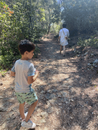 Miaomiao and Max on a path at the southeast side of the island