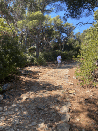 Miaomiao on a path at the southeast side of the island