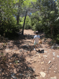 Max on a path at the southeast side of the island