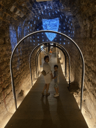Miaomiao and Max at a hallway at the `Legends of Lokrum` exhibition at the southwest side of the Benedictine Monastery of St. Mary