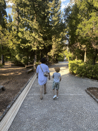 Miaomiao and Max on a path at the Botanical Gardens