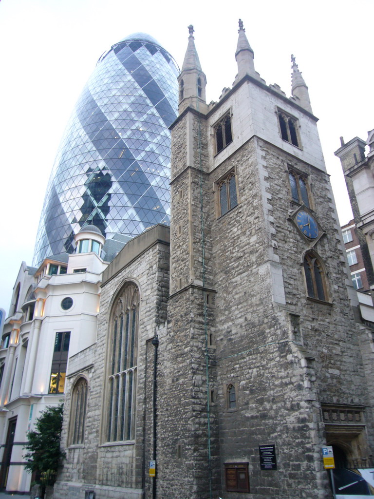 St. Andrew Undershaft church and 30 St. Mary Axe