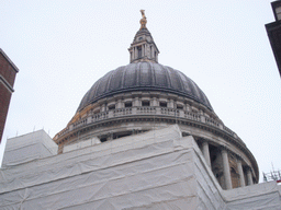 The dome of St. Paul`s Cathedral, from Paternoster Square