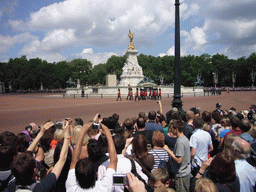 Parade at Buckingham Palace for the Queen`s Birthday, in front of the Victoria Memorial