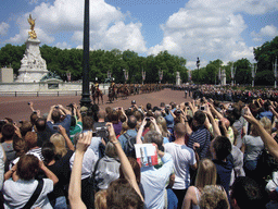 Parade at Buckingham Palace for the Queen`s Birthday, in front of the Victoria Memorial