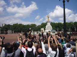 Parade at Buckingham Palace for the Queen`s Birthday, in front of the Victoria Memorial