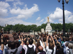 Parade at Buckingham Palace for the Queen`s Birthday, in front of the Victoria Memorial