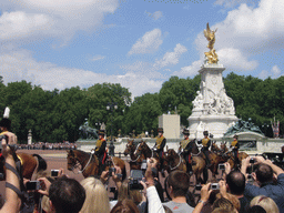 Parade at Buckingham Palace for the Queen`s Birthday, in front of the Victoria Memorial
