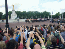 Parade at Buckingham Palace for the Queen`s Birthday, in front of the Victoria Memorial