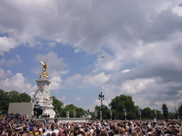 Flyover of the British Royal Air Force, during the festivities for the Queen`s Birthday, above the Victoria Memorial