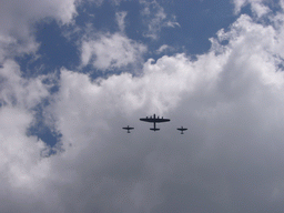 Flyover of the British Royal Air Force, during the festivities for the Queen`s Birthday