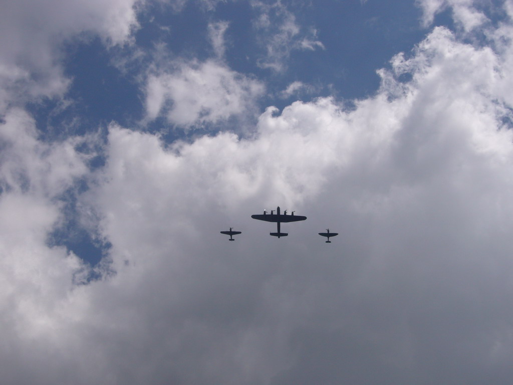 Flyover of the British Royal Air Force, during the festivities for the Queen`s Birthday