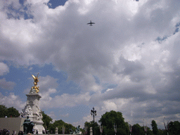 Flyover of the British Royal Air Force, during the festivities for the Queen`s Birthday, above the Victoria Memorial