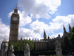 The west side of the Palace of Westminster, with the Big Ben