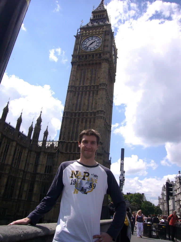 Tim at the Big Ben, at the Palace of Westminster